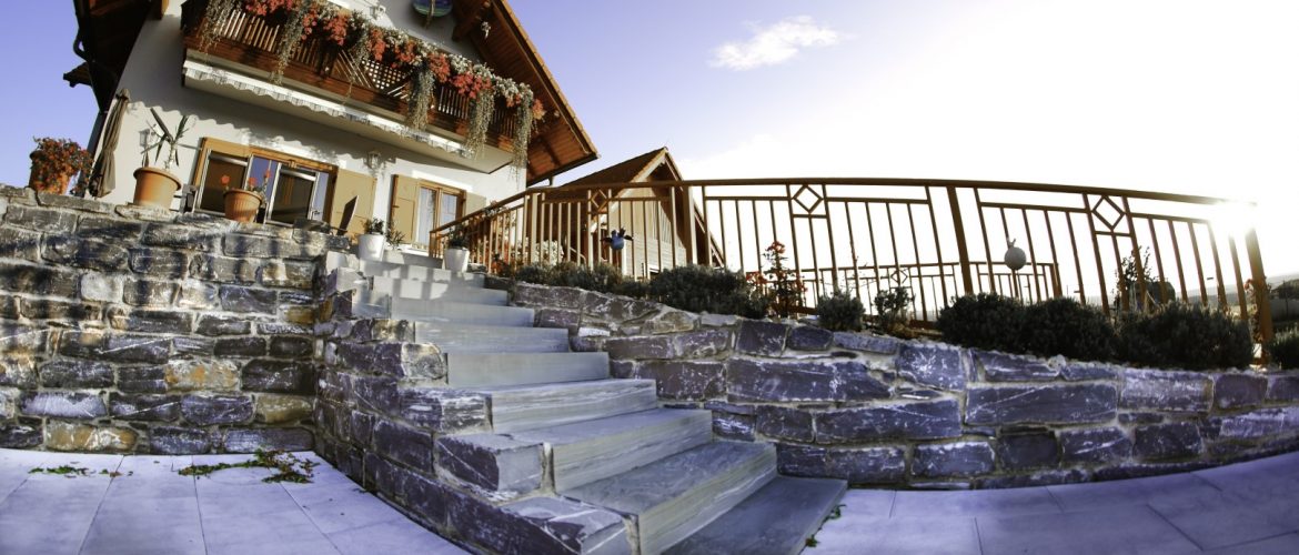Steintreppe zur Terrasse